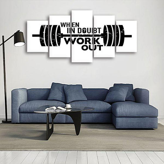 Inspiring Workout Quote 5 Panels Canvas Wall Art Living Room
