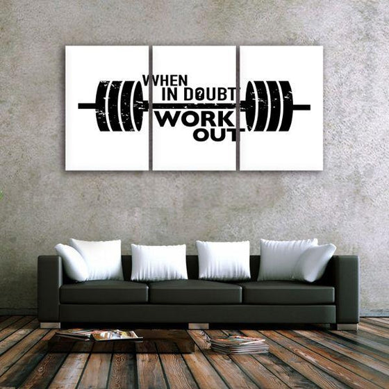 Inspiring Workout Quote 3 Panels Canvas Wall Art Decor