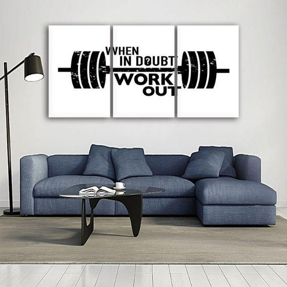 Inspiring Workout Quote 3 Panels Canvas Wall Art Prints