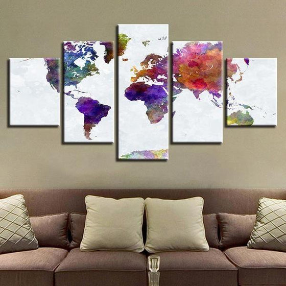 World Map For Wall Art Print