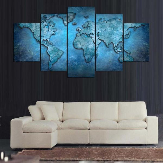 World Map Wall Art Large Canvases