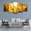 Yellow Forest 5 Panels Abstract Canvas Wall Art Office