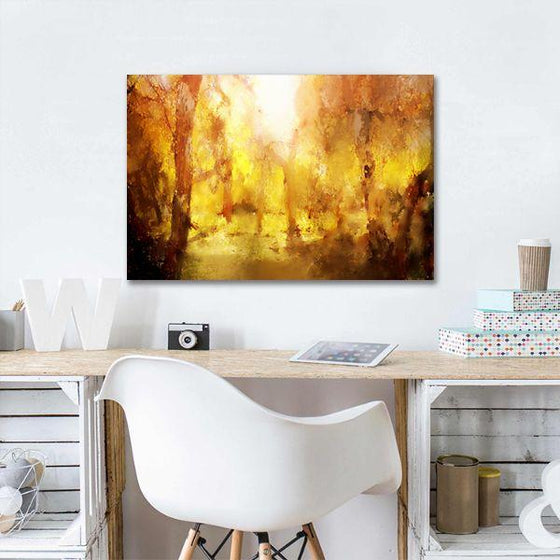 Yellow Forest Abstract Canvas Wall Art Decor