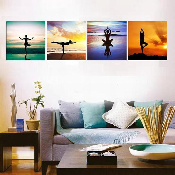 Yoga Poses Wall Art Living Room