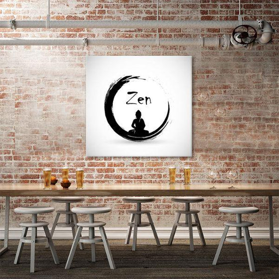 Zen Circle & Buddha Canvas Wall Art Dining Room